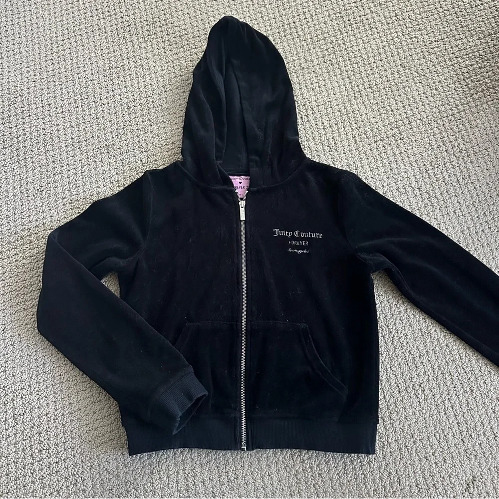 Juicy Couture x forever 21 Black Zip-Up velour Hoodie - Picture 1 of 5